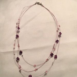 Purple n pink beaded necklace